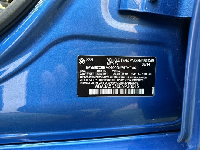 BMW 328 2014, 109,000 km - 2.0 л - Bakı