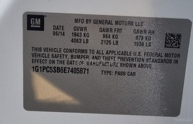 Chevrolet Cruze 2014, 163,000 km - 1.4 l - Bakı