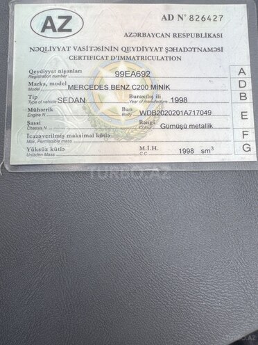 Mercedes C 200 1998, 342,500 km - 2.0 l - Bakı