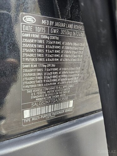 Land Rover Range Rover 2015, 194,000 km - 3.0 l - Bakı