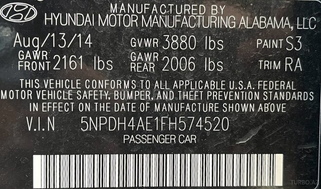 Hyundai Elantra 2014, 187,650 km - 1.8 l - Bakı