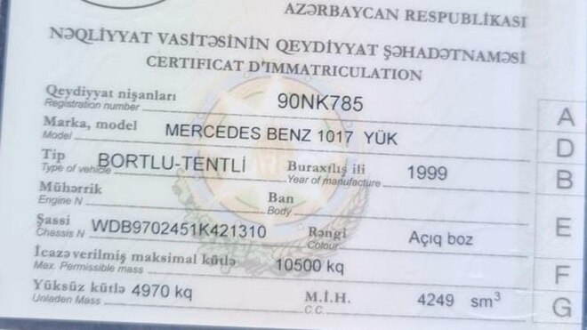 Mercedes Atego 1017 1999, 466,200 km - 4.3 l - Bakı