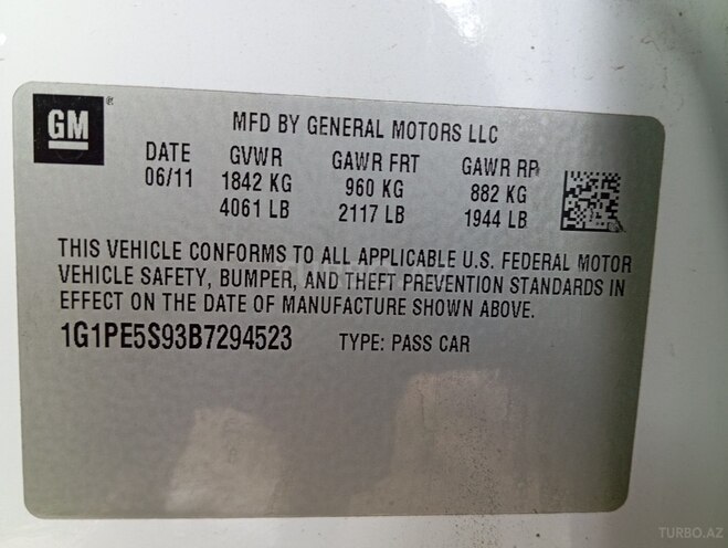 Chevrolet Cruze 2011, 287,000 km - 1.4 l - Bakı
