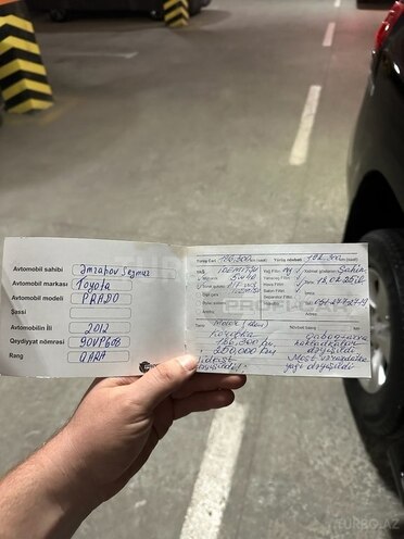 Toyota Land Cruiser Prado 2012, 197,000 km - 2.7 l - Bakı