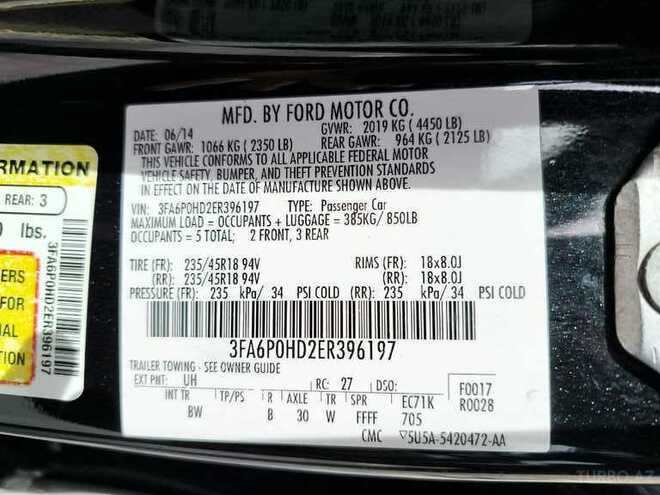 Ford Fusion (North America) 2014, 227,500 km - 1.5 л - Bakı