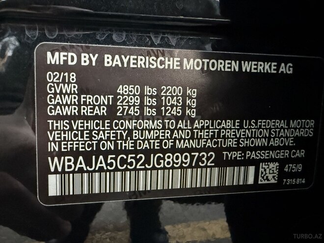 BMW 530 2019, 80,000 km - 2.0 l - Bakı