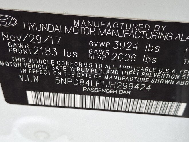 Hyundai Elantra 2018, 110,000 km - 2.0 l - Bakı