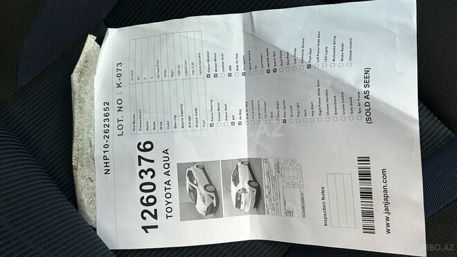 Toyota Aqua 2019, 106,000 km - 1.5 l - Bakı