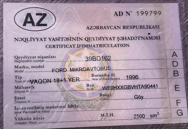 Ford Transit 1996, 600,000 km - 2.5 l - Sumqayıt