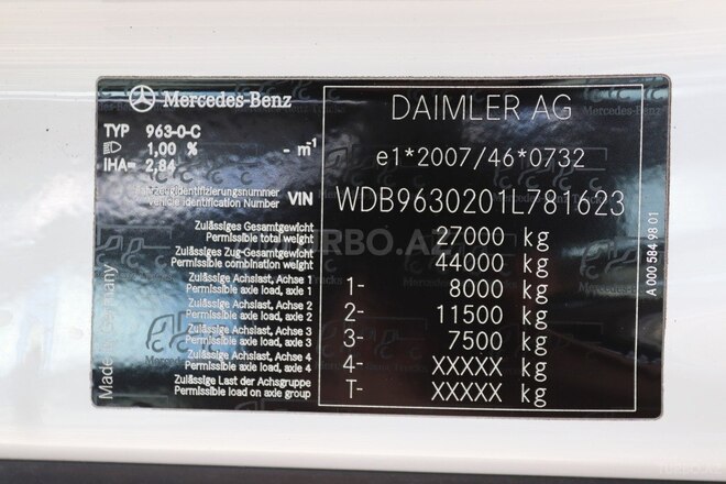 Mercedes Actros 2544 2013, 985,000 km - 11.0 l - Bakı