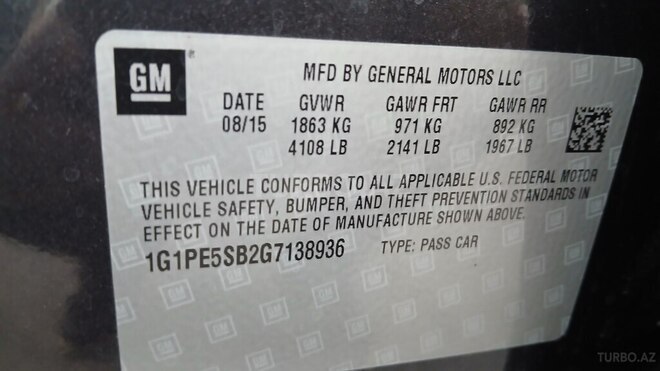 Chevrolet Cruze 2015, 296,000 km - 1.4 l - Goranboy