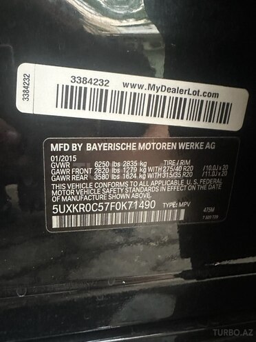 BMW X5 2015, 115,000 km - 3.0 l - Gəncə