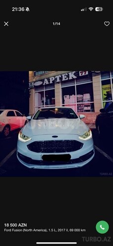 Ford Fusion (North America) 2017, 69,000 km - 1.5 l - Bakı