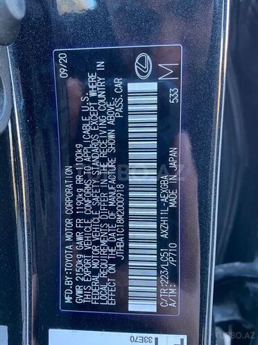 Lexus ES 300h 2020, 105,000 km - 2.5 l - Bakı