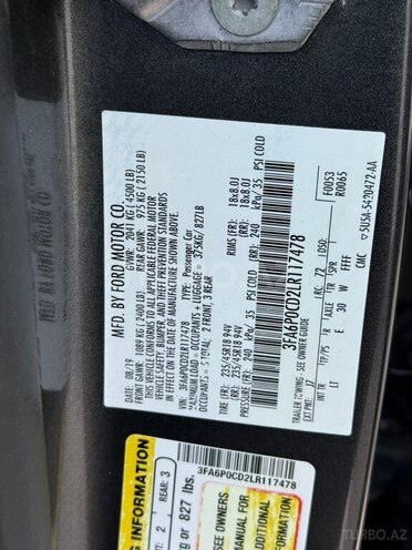 Ford Fusion (North America) 2020, 140,000 km - 1.5 l - Lənkəran