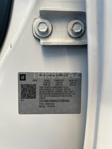 Chevrolet Cruze 2018, 77,000 km - 1.4 l - Bakı
