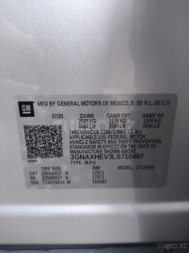Chevrolet Equinox 2020, 64,449 km - 1.5 l - Gəncə