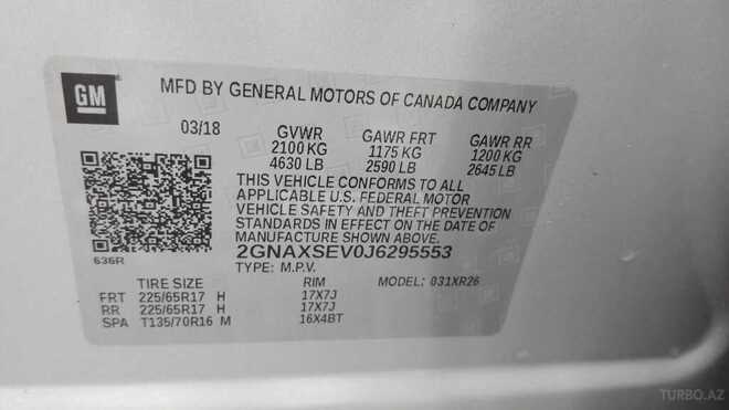 Chevrolet Equinox 2018, 54,252 km - 1.5 l - Bakı