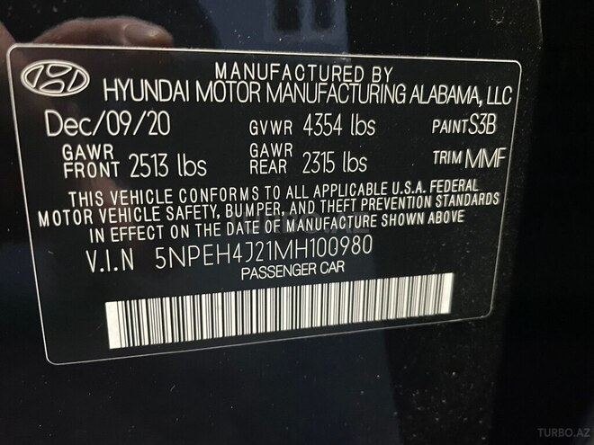 Hyundai Sonata 2020, 114,410 km - 1.6 l - Bakı