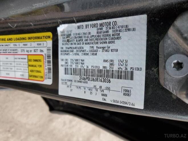 Ford Fusion (North America) 2017, 70,053 km - 2.0 л - Bakı