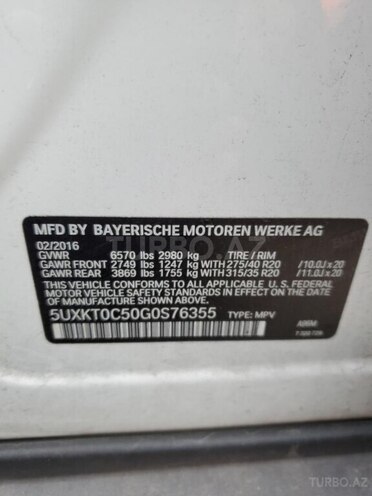 BMW X5 2016, 201,344 km - 2.0 l - Bakı