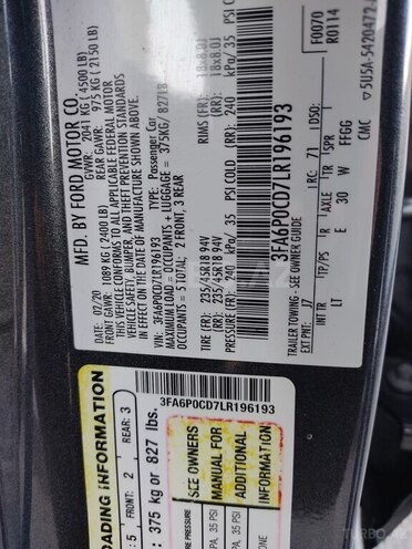 Ford Fusion (North America) 2020, 129,900 km - 1.5 л - Bakı