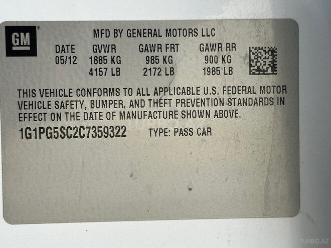 Chevrolet Cruze 2012, 227,861 km - 1.4 l - Bakı