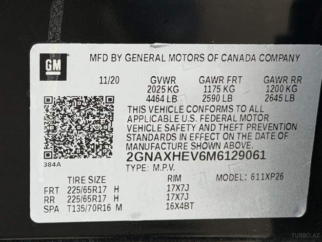 Chevrolet Equinox 2020, 162,000 km - 1.5 l - Bakı