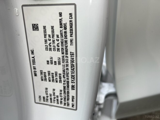 Tesla Model 3 2024, 6,300 km - 0.0 l - Bakı