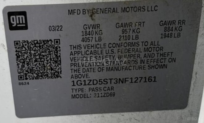 Chevrolet Malibu 2022, 97,400 km - 1.5 л - Bakı