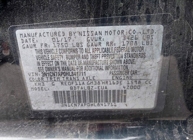 Nissan Versa 2017, 217,000 km - 1.6 l - Bakı