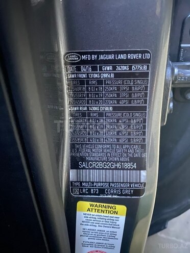 Land Rover Discovery Sport 2016, 133,576 km - 2.0 л - Bakı