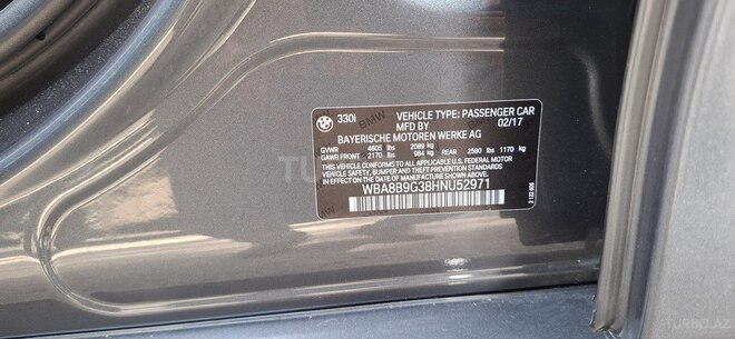 BMW 330 2017, 217,000 km - 2.0 l - Bakı