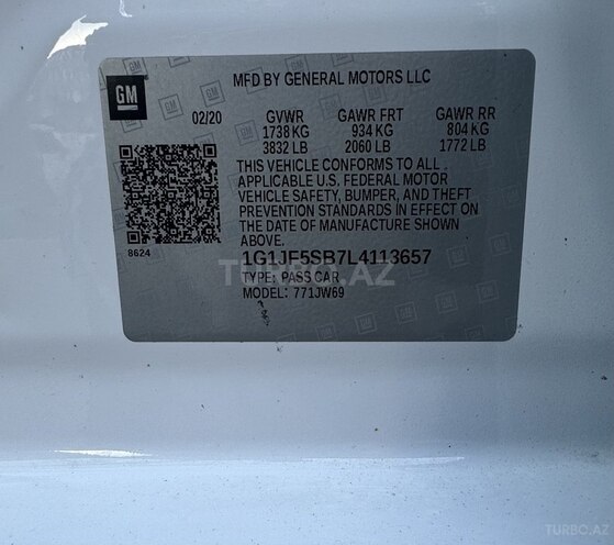 Chevrolet Aveo 2020, 155,000 km - 1.4 l - Bakı