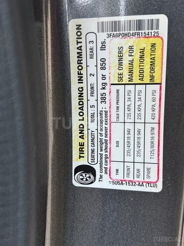 Ford Fusion (North America) 2014, 250,000 km - 2.0 l - Bakı