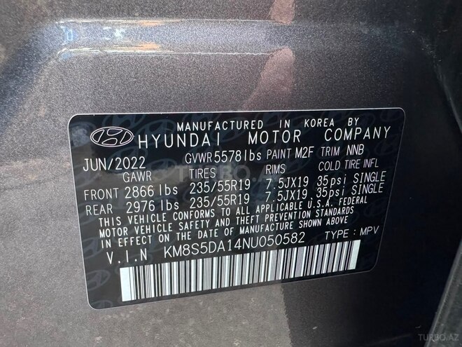 Hyundai Santa Fe 2022, 123,115 km - 1.6 l - Bakı