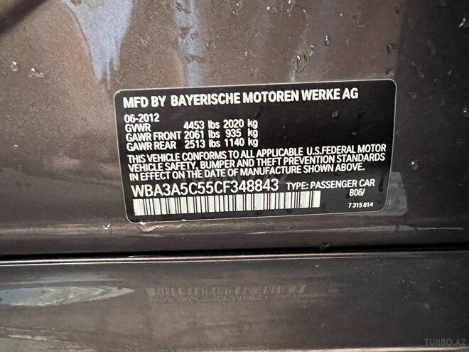 BMW 328 2012, 283,000 km - 2.0 l - Bakı