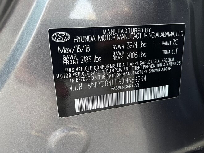 Hyundai Elantra 2018, 123,000 km - 2.0 l - Bakı