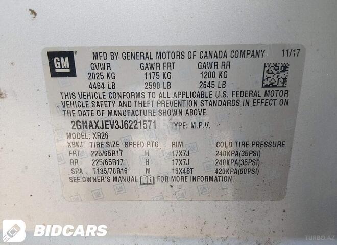 Chevrolet Equinox 2018, 154,056 km - 1.5 l - Bakı