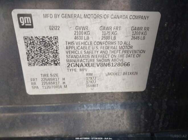 Chevrolet Equinox 2022, 174,607 km - 1.5 l - Bakı