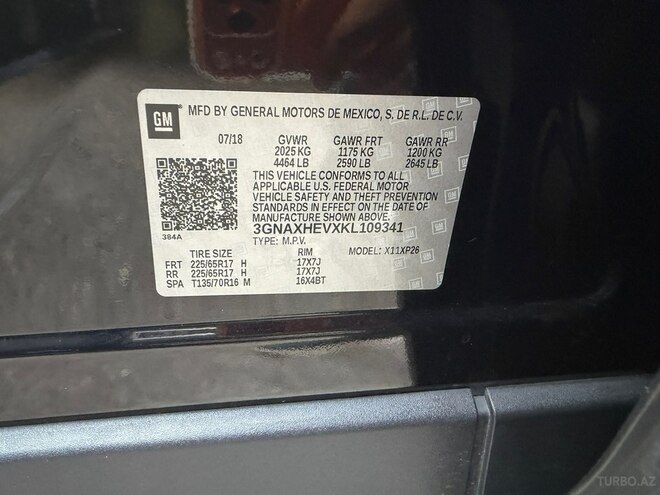 Chevrolet Equinox 2018, 212,800 km - 1.5 l - Bakı