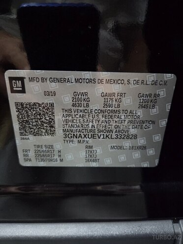 Chevrolet Equinox 2019, 85,000 km - 1.5 l - Bakı
