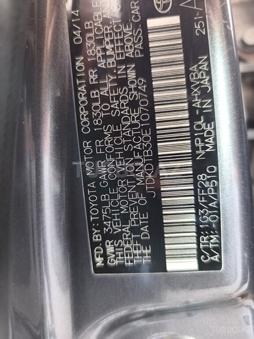 Toyota Prius C 2014, 257,495 km - 1.5 л - Bakı