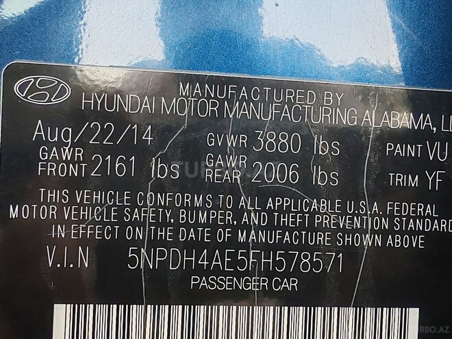 Hyundai Elantra 2014, 170,590 km - 1.8 л - Bakı