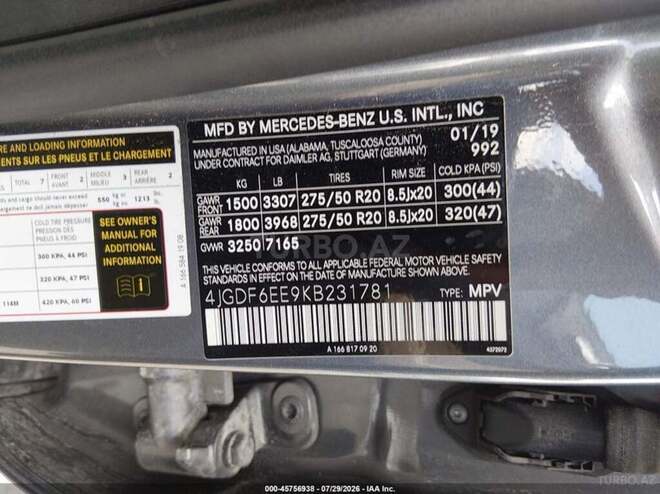 Mercedes GLS 450 4MATIC 2019, 210,327 km - 3.0 l - Bakı