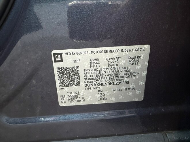Chevrolet Equinox 2018, 113,000 km - 1.5 l - Bakı