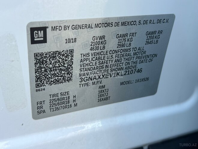Chevrolet Equinox 2018, 119,000 km - 1.5 l - Bakı