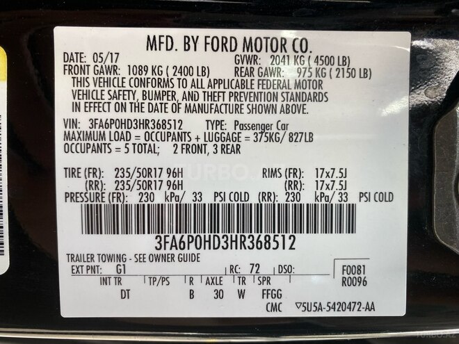 Ford Fusion (North America) 2017, 170,000 km - 1.5 l - Bakı
