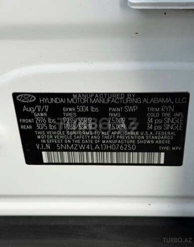 Hyundai Santa Fe 2017, 221,400 km - 2.0 l - Gəncə