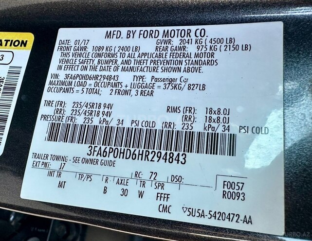 Ford Fusion (North America) 2017, 170,000 km - 1.5 l - Bakı